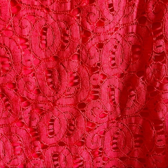 Laundry by Shelli Segal NWT Red Lace Crochet Bell Sleeve Dress in Hibiscus - Picture 13 of 13